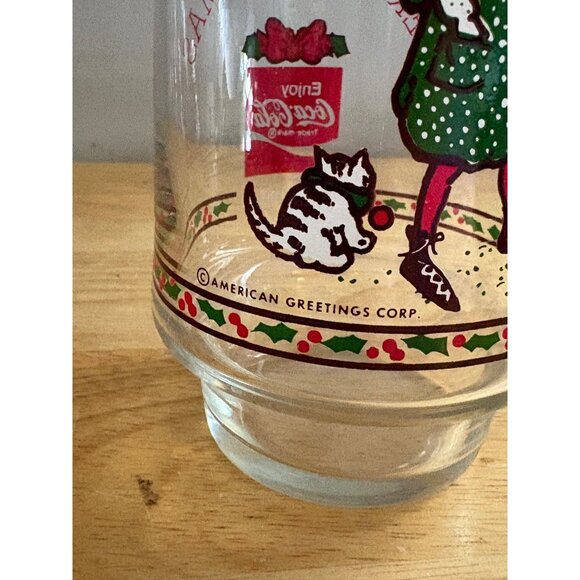 Holly Hobbie Coca-Cola Christmas Glass Limited Edition American Greetings Corp - Picture 5 of 9
